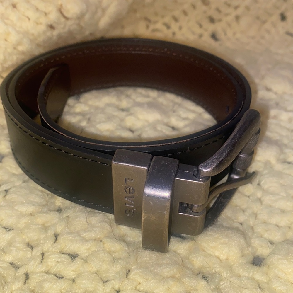 Levi’s leather belt with silver buckle